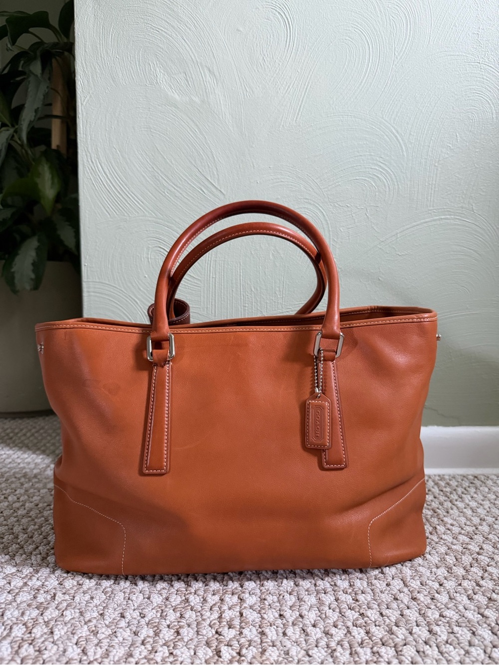 Vintage Coach F1J-7757 Hamptons Carryall Tote – Tan Leather